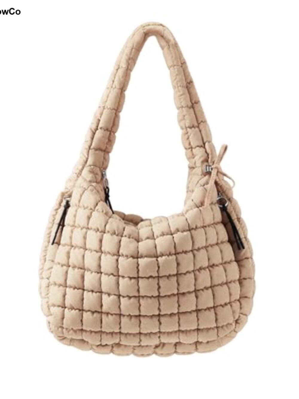 Quilted Nylon Puffer Hobo Shoulder Crossbody Bag Tote Purse Large Capacity